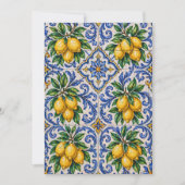 Mittelmeer-Zitronen-Azulejo-Fliese Einladung (Vorderseite)