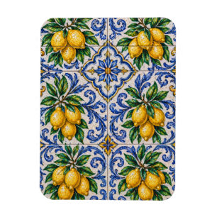 Mittelmeer-Zitronen-Azulejo-Fliese Magnet