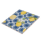 Mittelmeer-Zitronen-Azulejo-Muster Fliese (Seite)