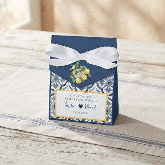 Mittelmeer-Zitronen-Blau-Fliesen-Hochzeitsgeschenk Geschenkschachtel