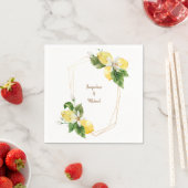 Mittelmeer-Zitronen Gold Text Cocktail Serviette (Beispiel)