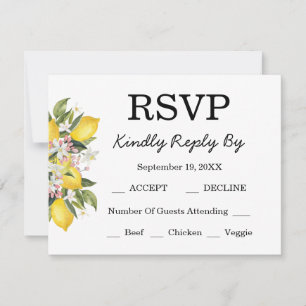 Mittelmeer-Zitronen-Hochzeitskollektion RSVP Karte