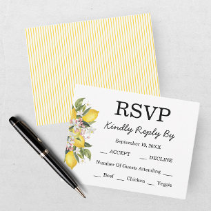 Mittelmeer-Zitronen-Hochzeitskollektion RSVP Karte