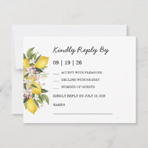 Mittelmeer-Zitronen-Hochzeitskollektion RSVP Karte