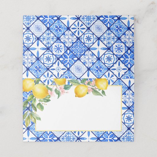 Mittelmeer-Zitronen - Italienisches Umweltzeichen Platzkarte (Außenseite Aufgefaltet)