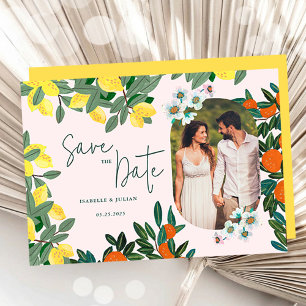 Mittelmeer-Zitrus-Blüten-Hochzeit "Save the Date" Save The Date