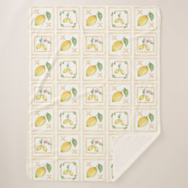 Mittelmeer-Zitrus-Lemonen-Muster Sherpadecke