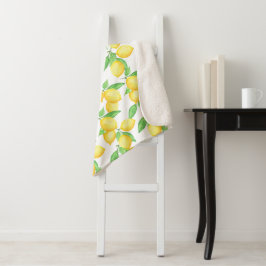 Mittelmeer-Zitrus-Lemonen-Muster Sherpadecke