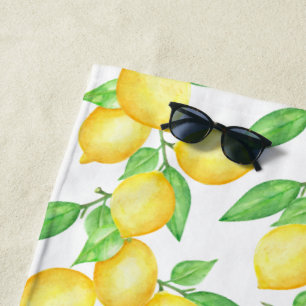 Mittelmeer-Zitrus-Lemonen-Muster Strandtuch