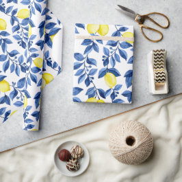 Mittelmeer-Zitrus-Limonen-Muster Geschenkpapier