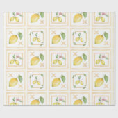 Mittelmeer-Zitrus-Limonen-Muster Geschenkpapier (Flach)