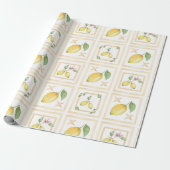 Mittelmeer-Zitrus-Limonen-Muster Geschenkpapier (Ungerollt)