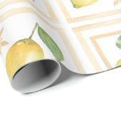 Mittelmeer-Zitrus-Limonen-Muster Geschenkpapier (Rolleneckpunkt)