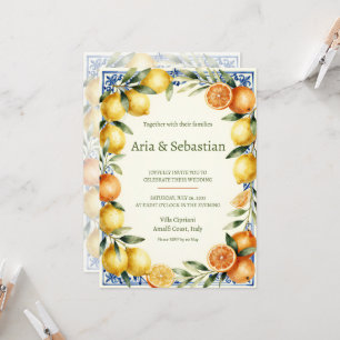 Mittelmeer-Zitrus-Limonie-Orange-Amalfi-Hochzeit I Einladung