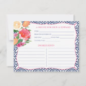 Mittelmeer Zitrusfrüchte Blütenrezeptur-Karte Einladung (Vorderseite)