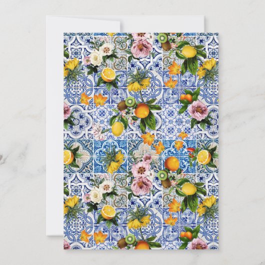 Mittelmeer-Zitrusfrüchte-Brautparty Einladung (Rückseite)