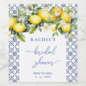 Mittelmeer-Zitrusfrüchte-Brautparty Weinetikett (Einzelnes Label)