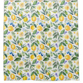 Mittelmeer-Zitrusfrüchte mit Blumen Duschvorhang (Vorderseite)