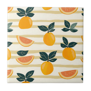 Mittelmeer-Zitrusfrüchte und rosa Grapefruit-Strei Fliese