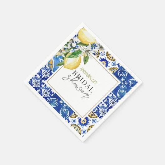 Mittelmeer-Zitrusfrüchte-Zitrusfrüchte-Brautparty Serviette (Ecke)