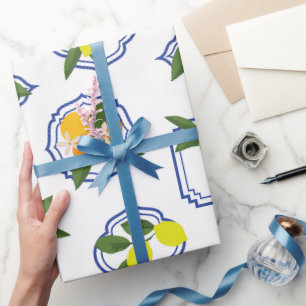 Mittelmeer-Zitrusfruchtmuster Geschenkpapier