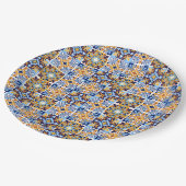 Mittelmeerblau & Braun Pappteller (Schrägansicht)