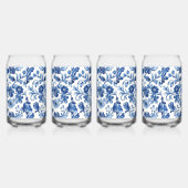 Mittelmeerblaue Blumenfliesen-Monogramm Dosenglas (Rechts)