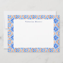 Mittelmeerblaue elegante Fliesenmuster individuell