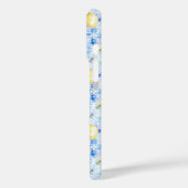 Mittelmeerblaue Fliesen-Limoncello-Monogramm-Name Case-Mate iPhone Hülle (Rückseite / Links)
