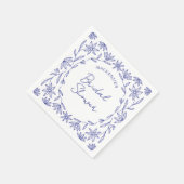 Mittelmeerblaue Wildblumen-Brautparty Serviette (Ecke)
