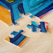 Mittelmeerblick mit Bougainvillea Puzzle (Seite)