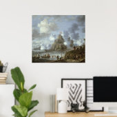 Mittelmeerburg unter Belagerung von den Türken Poster (Heimbüro)