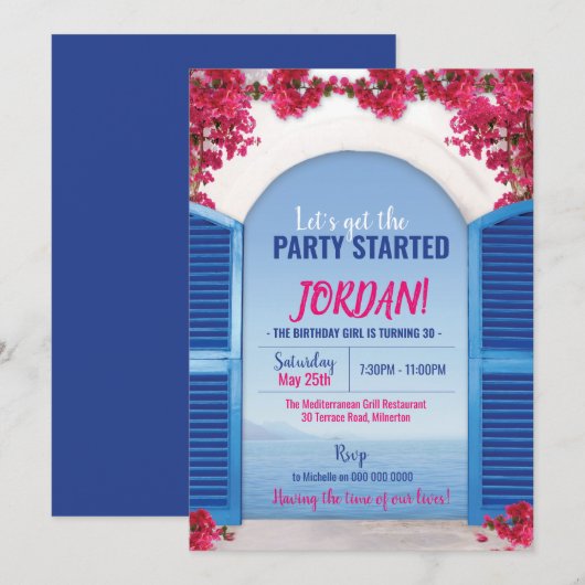 Mittelmeereinladung Einladung (Vorne/Hinten)