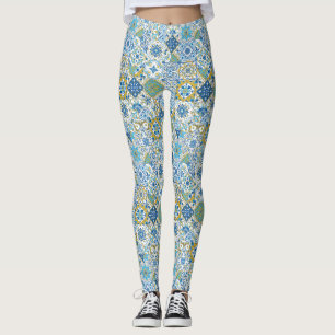 Mittelmeerfarben/ Azulejo-Fliesen Leggings