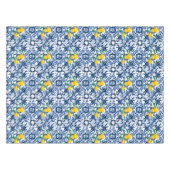 Mittelmeerfliesen, Majolika, blaue Fliesen, Zitron Tischdecke (Vorderseite (Horizontal))