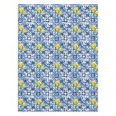 Mittelmeerfliesen, Majolika, blaue Fliesen, Zitron Tischdecke (Vorderseite)