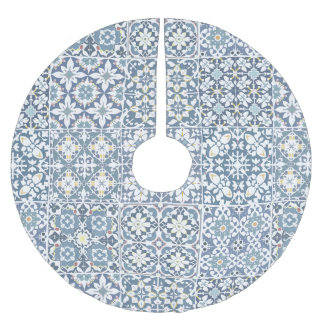 Mittelmeerfliesen, marokkanisch, Majolika, Azulejo Polyester Weihnachtsbaumdecke