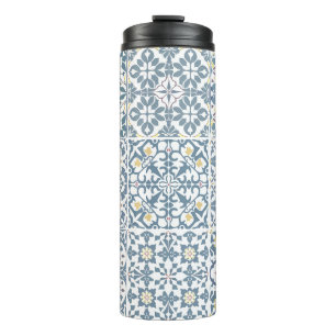 Mittelmeerfliesen, marokkanisch, Majolika, Azulejo Thermosbecher