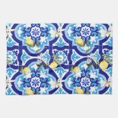 Mittelmeerfliesen, Mosaik, Zitrone, Geschirrtuch (Horizontal)