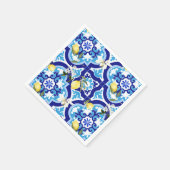 Mittelmeerfliesen, Mosaik, Zitrone, Serviette (Ecke)