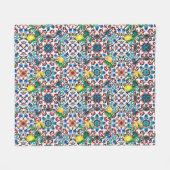 Mittelmeerfliesen,Mosaik,Zitrone,Sommerkunst Fleecedecke (Vorderseite (Horizontal))
