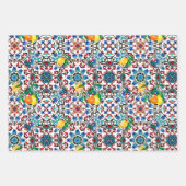 Mittelmeerfliesen,Mosaik,Zitrone,Sommerkunst Geschenkpapier Set (Vorderseite 3)