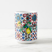 Mittelmeerfliesen,Mosaik,Zitrone,Sommerkunst Kaffeetasse (Mittel)