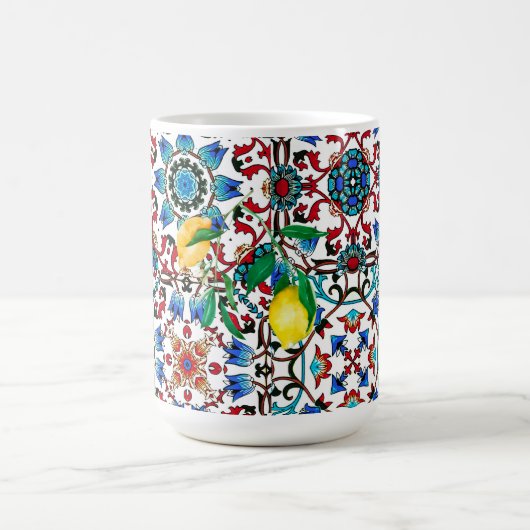 Mittelmeerfliesen,Mosaik,Zitrone,Sommerkunst Kaffeetasse (Mittel)
