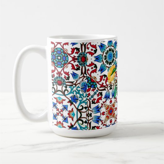 Mittelmeerfliesen,Mosaik,Zitrone,Sommerkunst Kaffeetasse (Links)