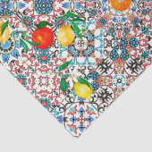 Mittelmeerfliesen,Mosaik,Zitrone,Sommerkunst Seidenpapier (Detail)