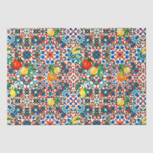 Mittelmeerfliesen,Mosaik,Zitrone,Sommerkunst Seidenpapier