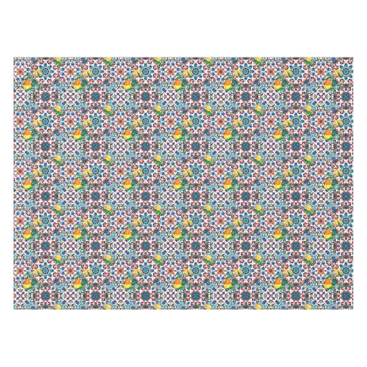 Mittelmeerfliesen,Mosaik,Zitrone,Sommerkunst Tischdecke (Vorderseite (Horizontal))