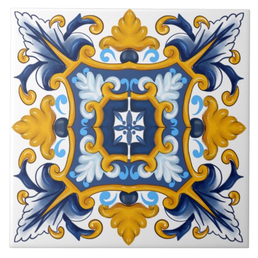 Mittelmeerfliesen, sizilianische Fliesen (Vorderseite)