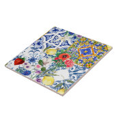 Mittelmeerfliesen, Zitronen, Blume, Majolika, Fliese (Seite)